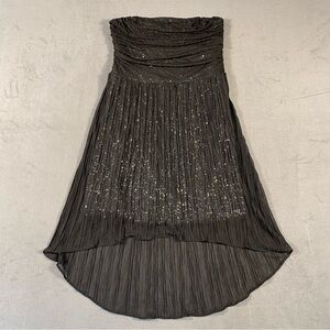 Express Women’s Black Strapless Dress w/Silver Sequins/blk crinkle overlay, US 8